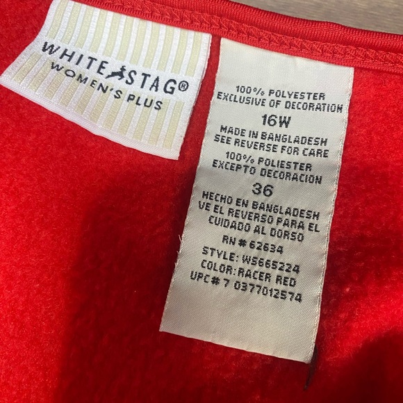 White Stag‎ women’s v neck Christmas holiday sweater, size 16W - Picture 5 of 9